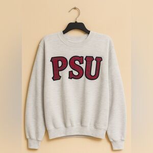 Vintage Penn State Gray Crewneck Women’s XL H.L. Miller Gold Plaid Letters